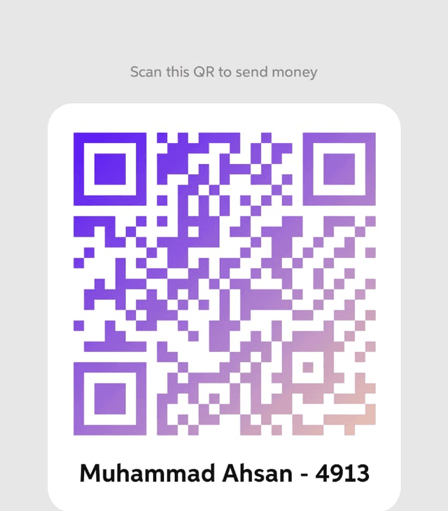 UBL Bank QR code to send payment